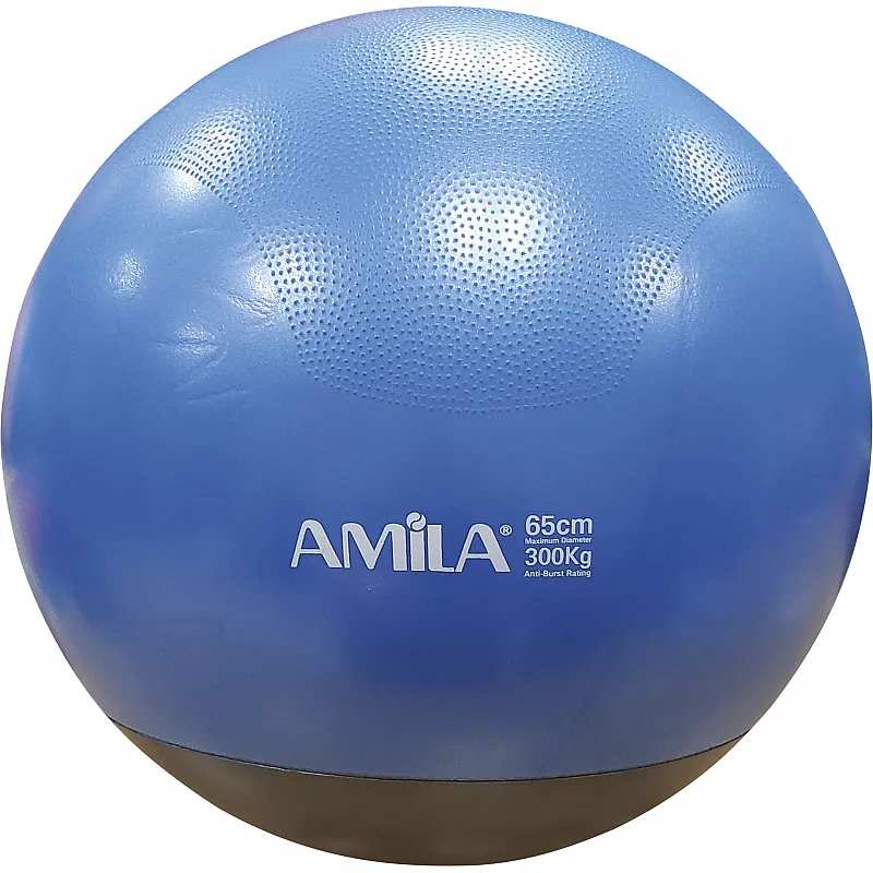 Amila Μπάλα Γυμναστικής GYMBALL 65cm Μπλε με Βάρος στην Βάση - 48445 - Μπάλες Γυμναστικής