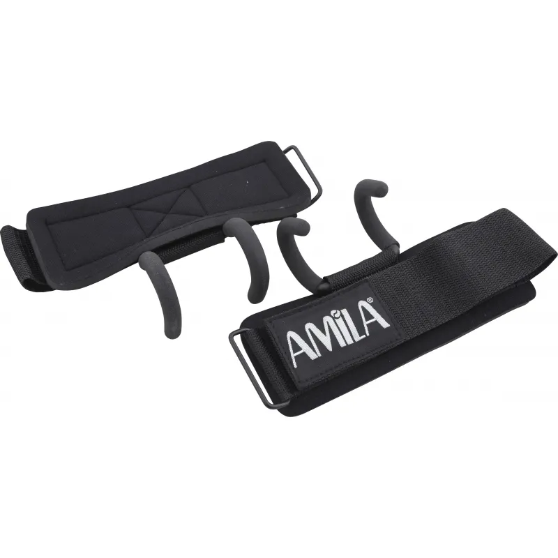 Amila Ιμάντες Δύναμης με Γάντζους  - 83293 - Γάντια-προστατευτικά