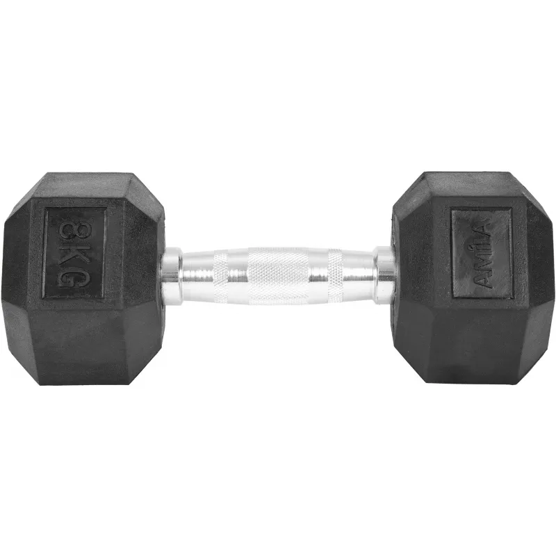 Amila Αλτήρας Εξάγωνος Rubber Cover Class A - 8.0Kg - 84538 - Αλτήρες Crossfit