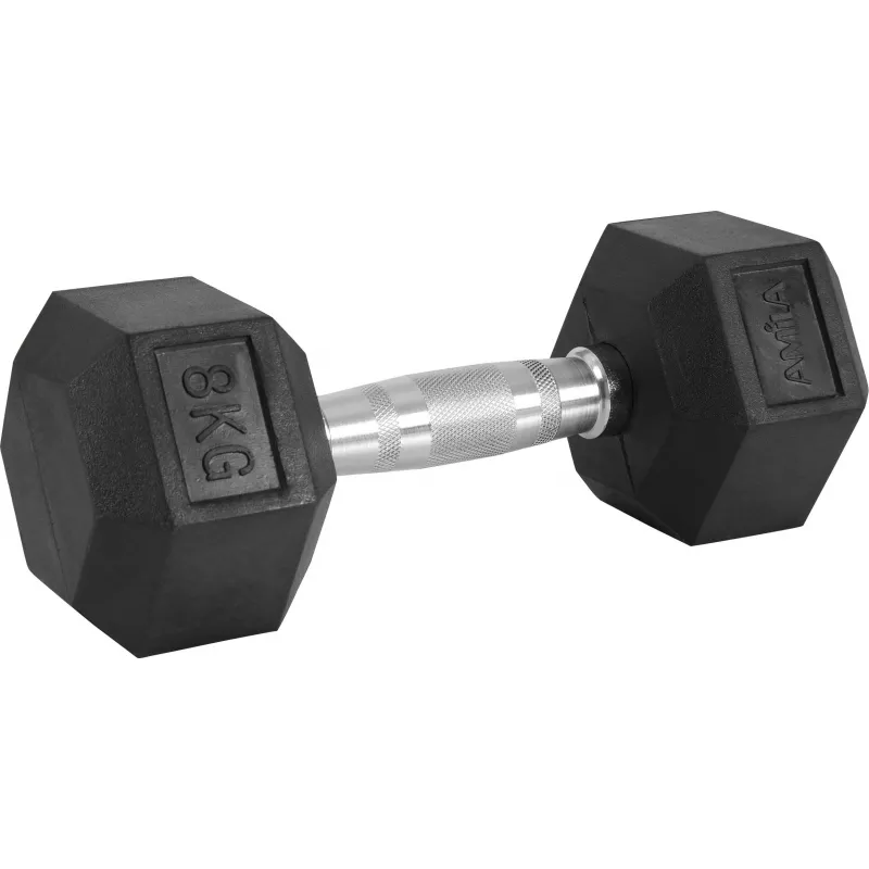 Amila Αλτήρας Εξάγωνος Rubber Cover Class A - 8.0Kg - 84538 - Αλτήρες Crossfit