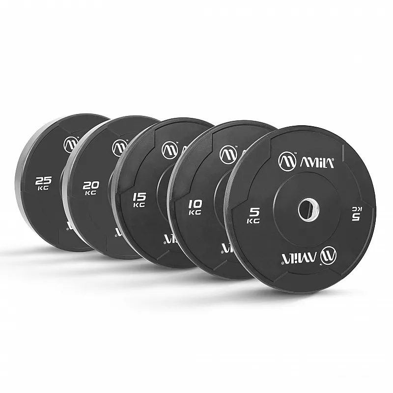 Δίσκος AMILA Black W Bumper Slim 50mm 20Kg