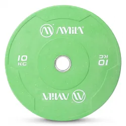 Δίσκος Color Bumper Plate Slim 50 mm 10 kg – Πράσινο