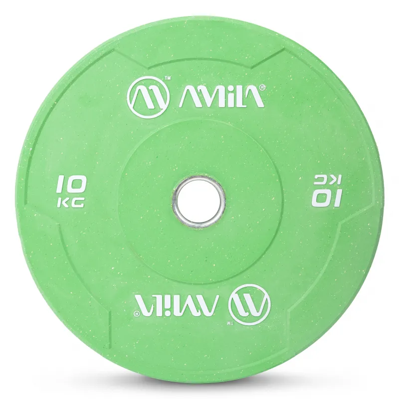 Δίσκος Color Bumper Plate Slim 50 mm 10 kg – Πράσινο