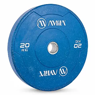 Δίσκος Color Bumper Plate Slim 50 mm 20 kg – Μπλε