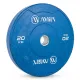 Δίσκος Color Bumper Plate Slim 50 mm 20 kg – Μπλε
