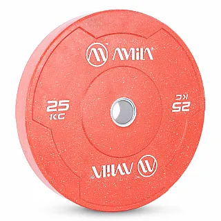 Δίσκος Color Bumper Plate Slim 50 mm 25 kg – Κόκκινο