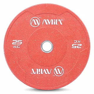 Δίσκος Color Bumper Plate Slim 50 mm 25 kg – Κόκκινο