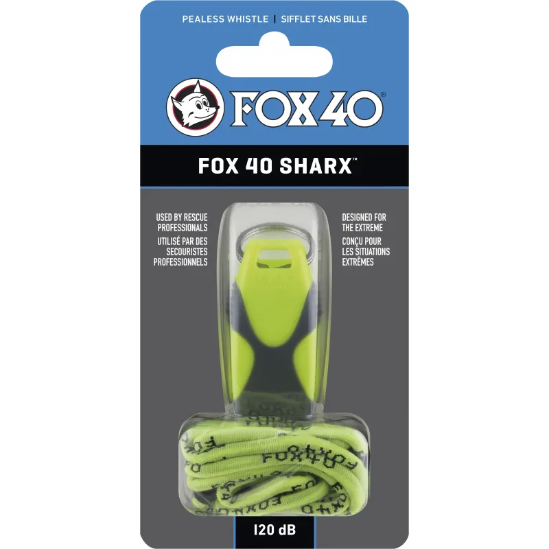 Fox Σφυρίχτρα  Sharx Safety Νέον-Γκρι με Κορδόνι - 87032308 - Προπονητικός Εξοπλισμός