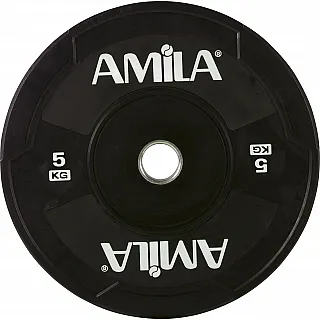 Amila Δίσκος Black W Bumper 50mm 5Kg - 90306