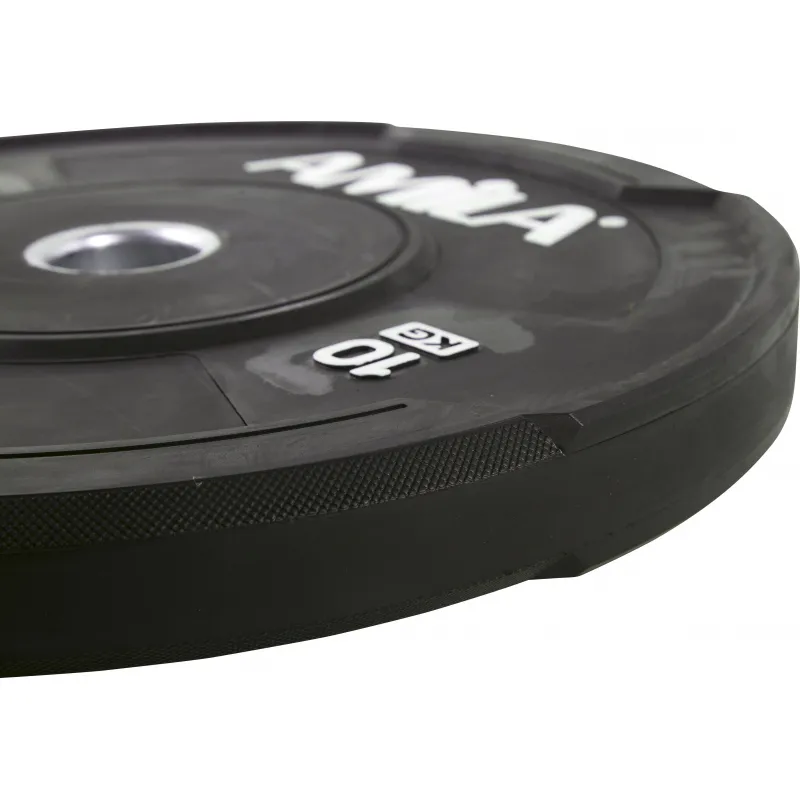 Amila Δίσκος Black W Bumper 50mm 10Kg - 90307 - Δίσκοι Ολυμπιακού τύπου