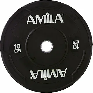 Amila Δίσκος Black W Bumper 50mm 10Kg - 90307