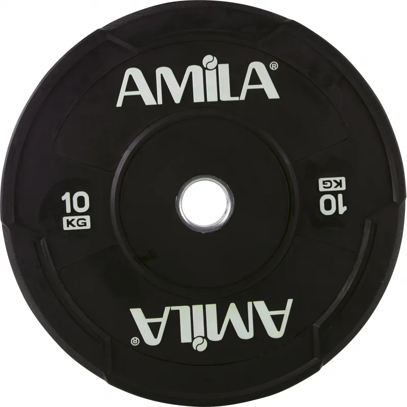Amila Δίσκος Black W Bumper 50mm 10Kg - 90307 - Δίσκοι Ολυμπιακού τύπου