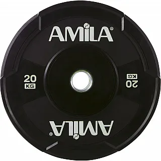 Amila Δίσκος Black W Bumper 50mm 20Kg - 90308