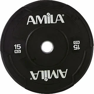 Amila Δίσκος Black W Bumper 50mm 15Kg - 90309