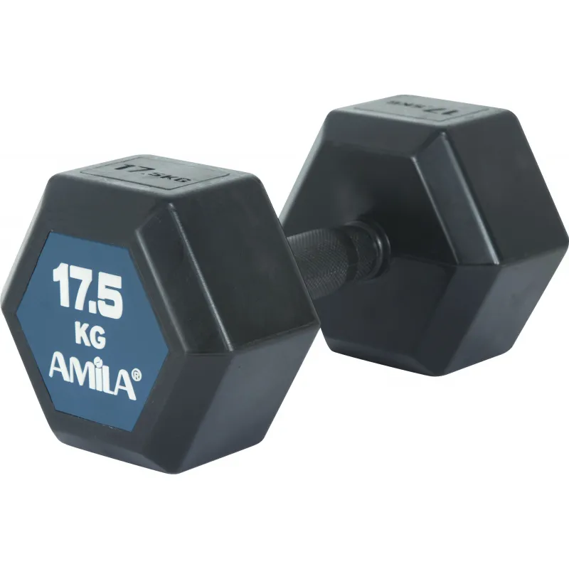 Amila Aλτήρας Εξάγωνος Original Rubber H - 17.5Kg - 90594 - Αλτήρες Crossfit