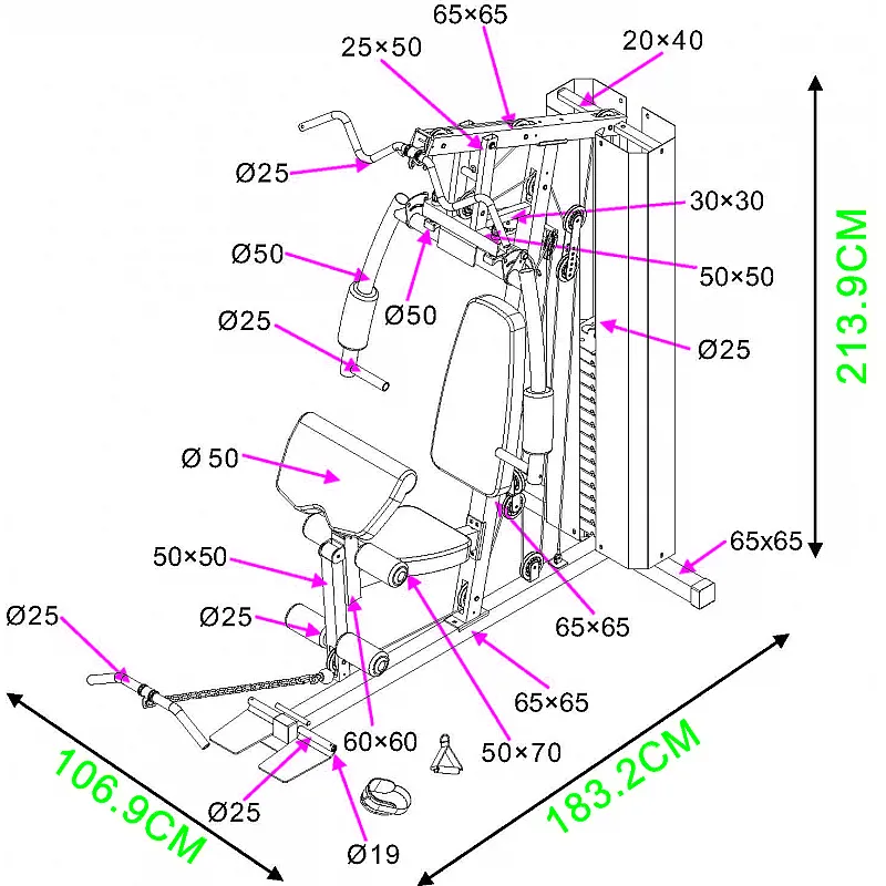Amila Πολυόργανο Γυμναστικής HG1200 - 91204 - Σε 18 Άτοκες Δόσεις - Πολυόργανα με ενσωματωμένα βάρη