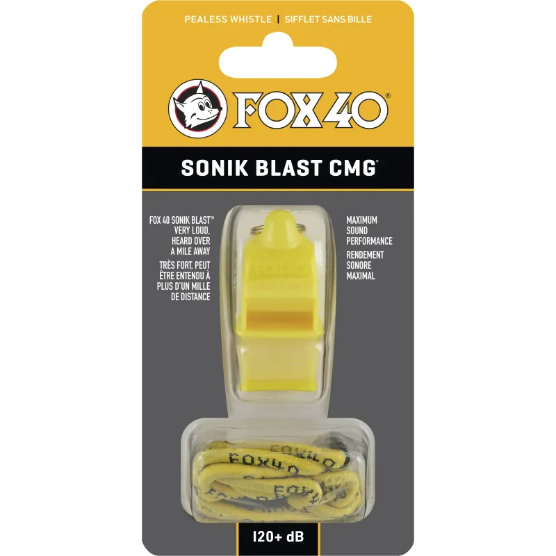 Fox Σφυρίχτρα  Sonic Blast CMG Safety Κίτρινη με Κορδόνι - 92030208 - Προπονητικός Εξοπλισμός