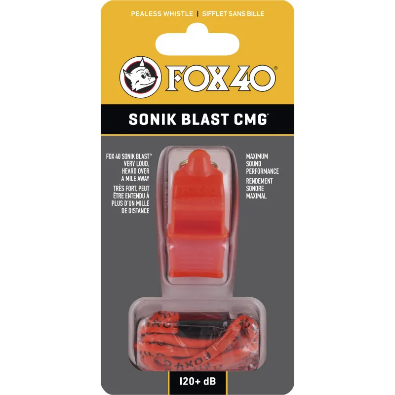 Fox Σφυρίχτρα  Sonic Blast CMG Safety Πορτοκαλί με Κορδόνι - 92030308 - Προπονητικός Εξοπλισμός