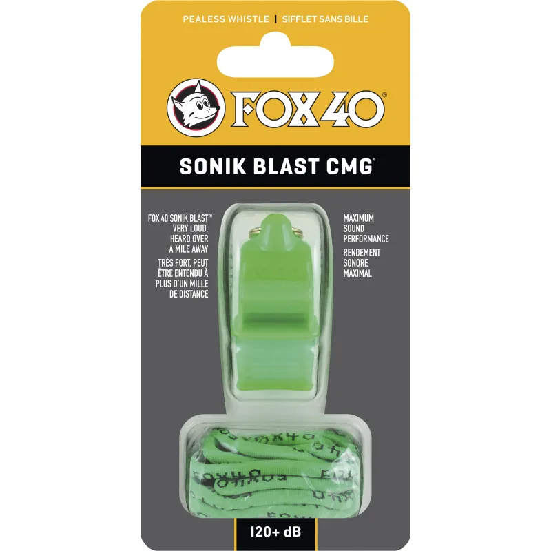 Fox Σφυρίχτρα  Sonic Blast CMG Safety Πράσινη με Κορδόνι - 92030608 - Προπονητικός Εξοπλισμός