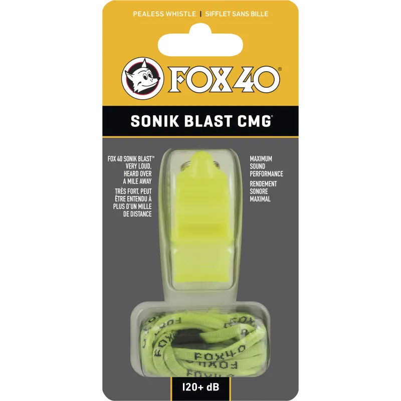 Fox Σφυρίχτρα  Sonic Blast CMG Safety Νέον με Κορδόνι - 92031308 - Προπονητικός Εξοπλισμός