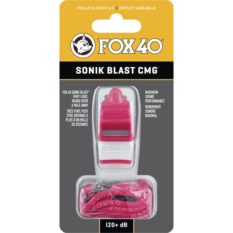Fox Σφυρίχτρα  Sonic Blast CMG Safety Ροζ-Λευκή με Κορδόνι - 92033408 - Προπονητικός Εξοπλισμός