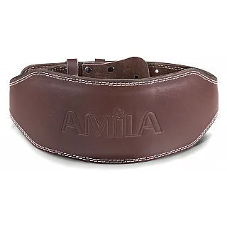 Ζώνη Άρσης Βαρών AMILA Δερμάτινη Καφέ B Quality XL 94923