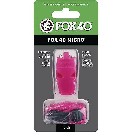Fox Σφυρίχτρα  Micro Safety Ροζ με Κορδόνι - 95130408