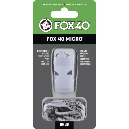 Fox Σφυρίχτρα  Micro Safety Λευκή με Κορδόνι - 95130708