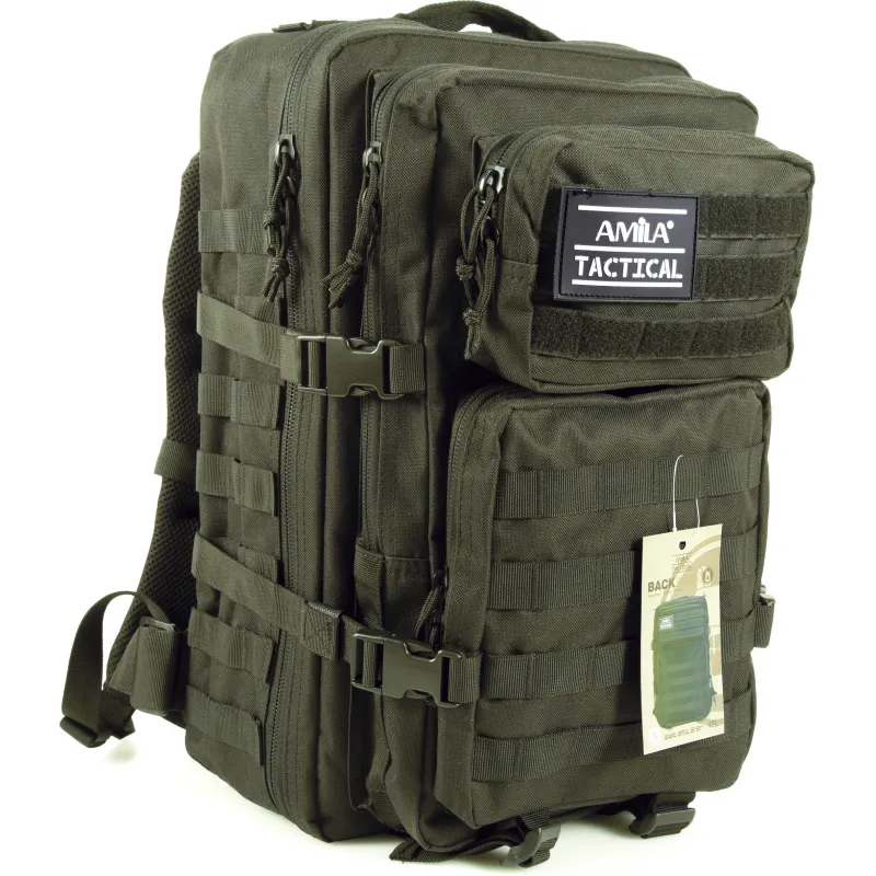Amila Σακίδιο πλάτης 42L TACTICAL. Χακί - 95342 - Σακίδια Πλάτης - Τσάντες