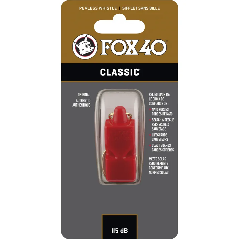 Fox Σφυρίχτρα  Classic Safety Κόκκινη με Κορδόνι - 99020100 - Προπονητικός Εξοπλισμός