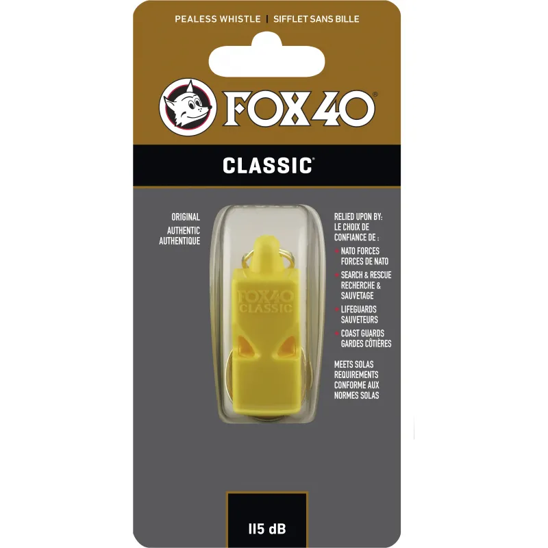 Fox Σφυρίχτρα  Classic Safety Κίτρινη με Κορδόνι - 99020200 - Προπονητικός Εξοπλισμός