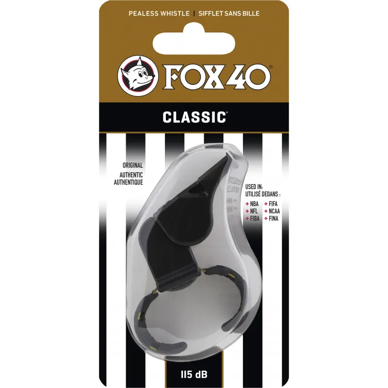 Fox Σφυρίχτρα  Classic Fingergrip Μαύρη - 99090008 - Προπονητικός Εξοπλισμός