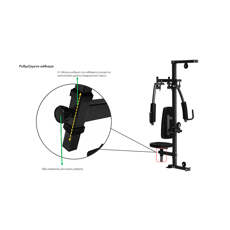 Pegasus Pro Gym 3 MT‑18504‑ABC Λ-645  Ημιεπαγγελματικό Πολυόργανο 3 Θέσεων - Σε 18 Άτοκες Δόσεις - Επαγγελμ. Εξοπλισμός