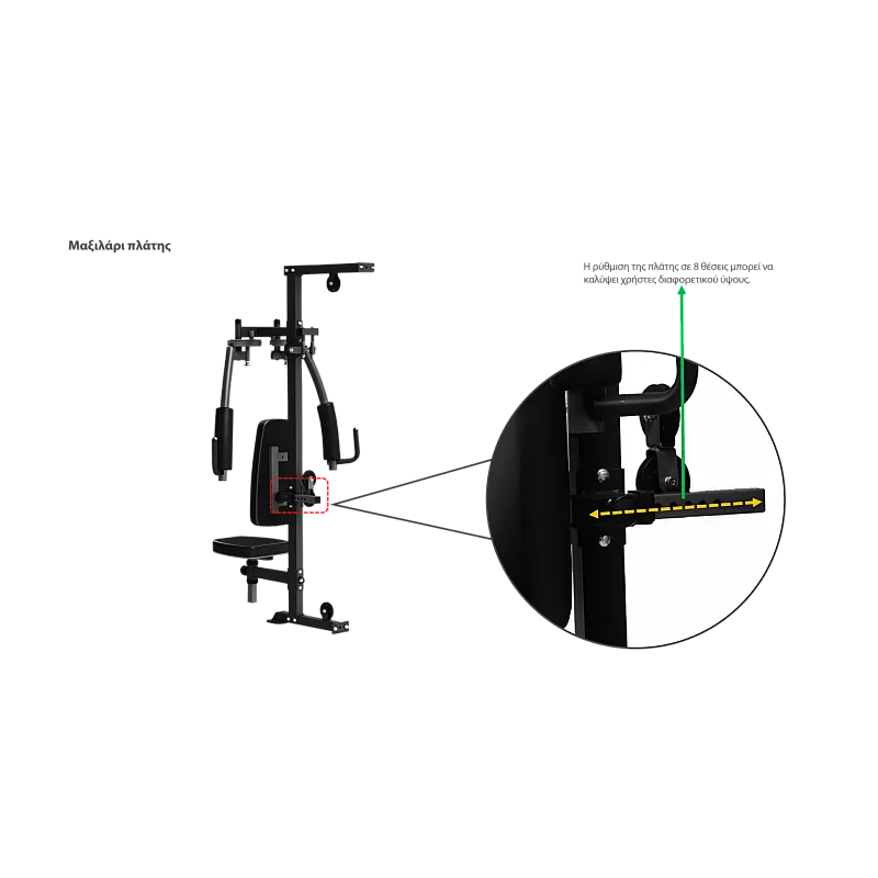 Pegasus Pro Gym 3 MT‑18504‑ABC Λ-645  Ημιεπαγγελματικό Πολυόργανο 3 Θέσεων - Σε 18 Άτοκες Δόσεις - Επαγγελμ. Εξοπλισμός