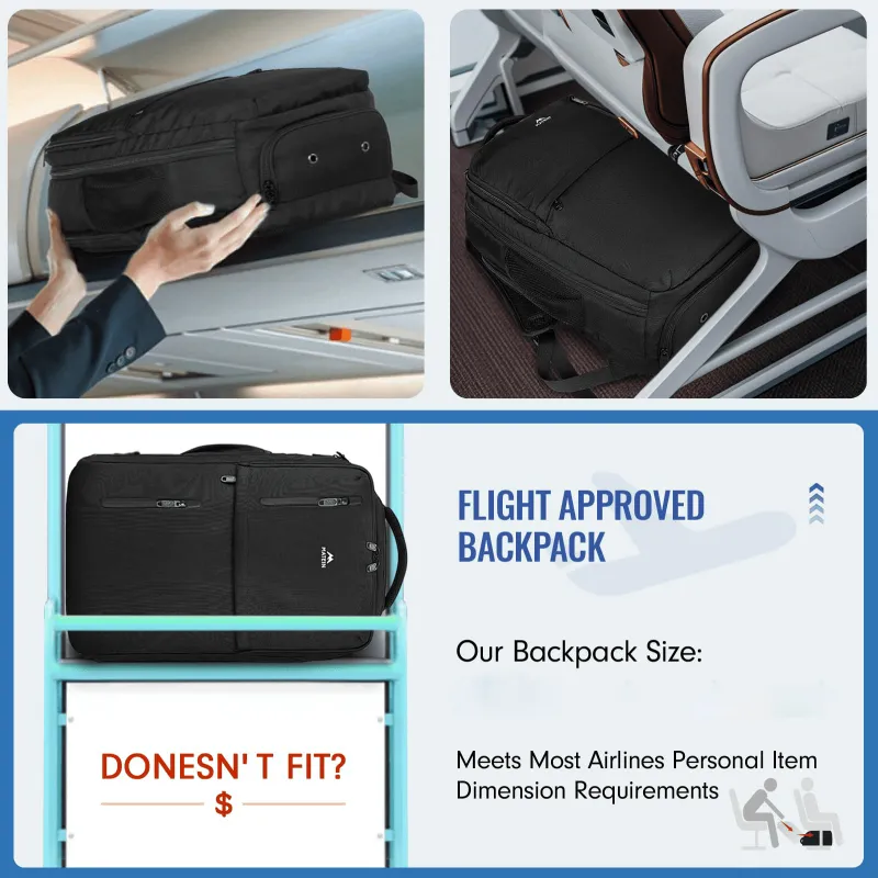 Σακίδιο πλάτης 40L Travel 17” Matein 1197 μαύρο - Σακίδια Πλάτης