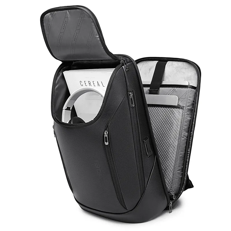 Δερμάτινο Σακίδιο πλάτης 24L Laptop 15,6” Bange 6623 μαύρο