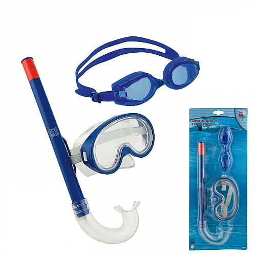 Happy People Σετ μάσκα με αναπνευστήρα και γυαλάκια 77295