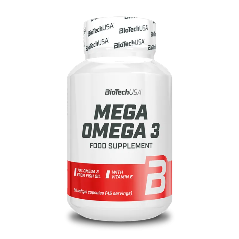 BioTechUSA Mega Omega 3 90 softgels | EPA 400mg DHA 300mg | Βιταμίνη E