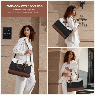 Γυναικεία Τσάντα Λάπτοπ Lovevook WB4235 beige black brown